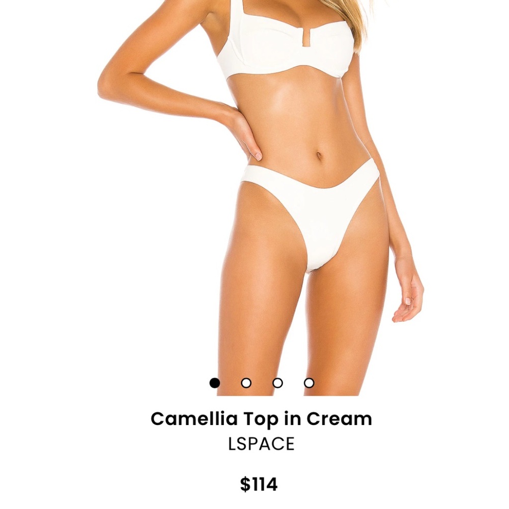 nwt L*SPACE CAMELLIA Bikini Swim Top in Cream - Picture 3 of 9